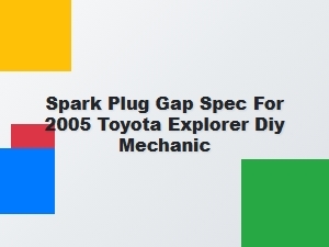Spark Plug Gap for a 2005 Toyota Explorer